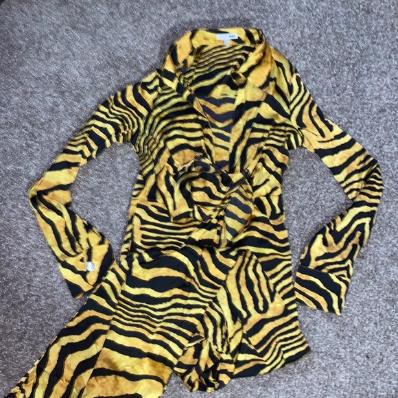 Fashion Nova Yellow and Black Zebra Print Jumpsuit - Picture 1 of 7